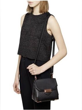 ALEXANDER WANG Marion Prisma Bag Black Pebbled Leather Rose Gold Hardware